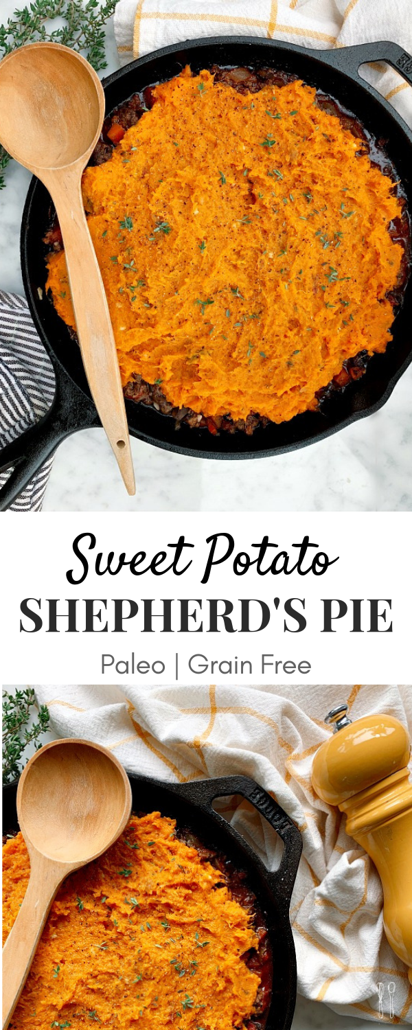 This rich, savory paleo Sweet Potato Shepherd’s Pie is the ultimate comfort meal! Perfect for the weeknight and the leftovers are delicious!