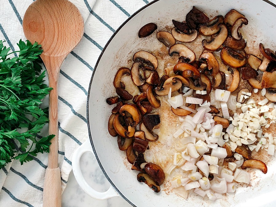 Packed with flavor plus quick and easy! Grain-Free Mushroom Risotto is the perfect side dish or weeknight meal for your whole family! 