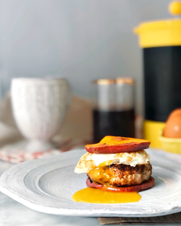 Make Ahead Paleo Breakfast! These chicken sausage breakfast sandwiches are savory and sweet. Juicy and filling! Everything you need for a delicious breakfast! 