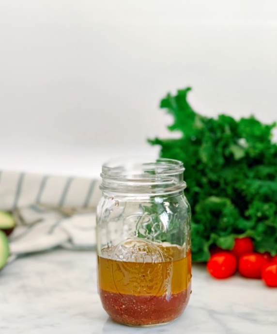 Homemade Greek vinaigrette is so easy to make and is bursting with flavor! Perfect as a marinade and for salads!
