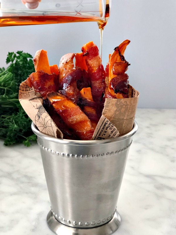 bacon wrapped sweet potato fries