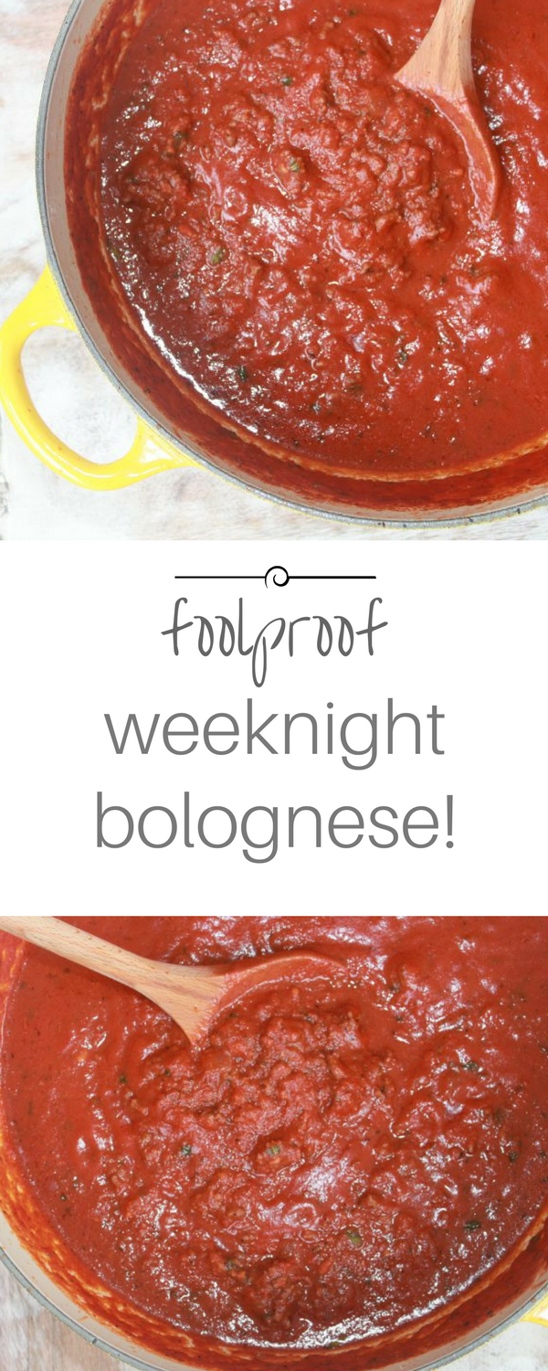 Homemade Bolognese Sauce! You will want to eat this with a spoon straight out of the sauce pot. It’s simple, basically foolproof, but the flavor will have you making your own sauce on repeat.