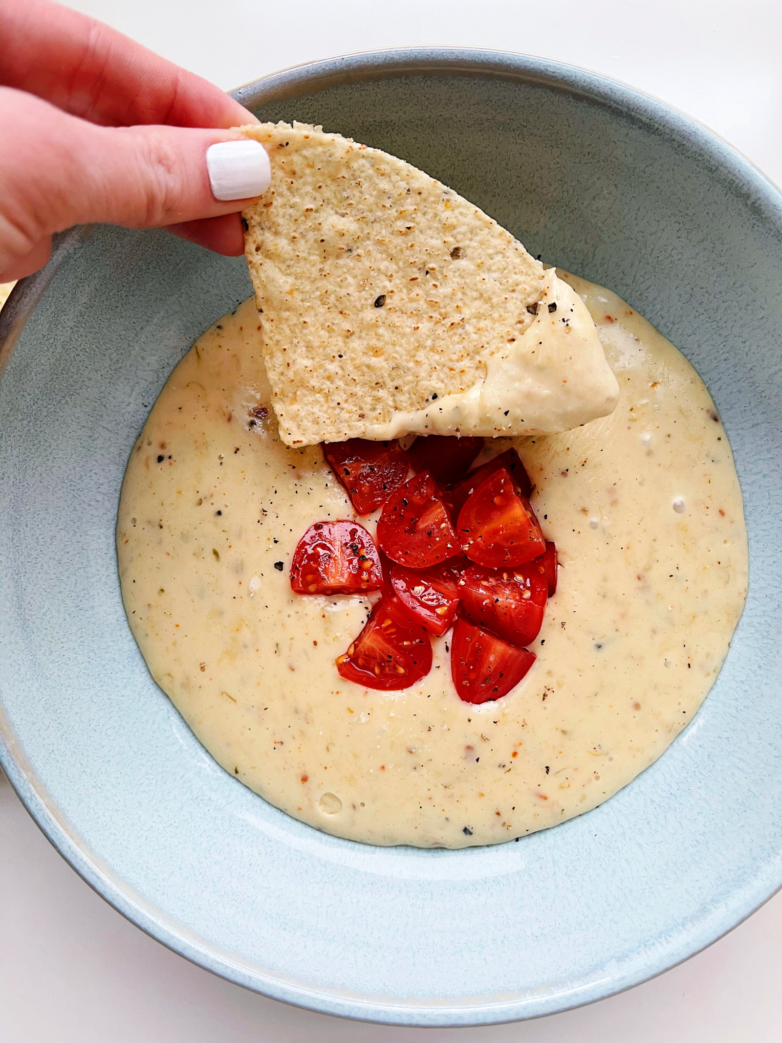 This homemade three ingredient queso will be your new go-to cheesy dip!